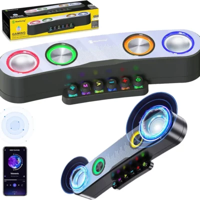 Gaming Soundbar Soundbox sans fil Connexion Carte TF/USB/AUX Mode de AUX pour PC