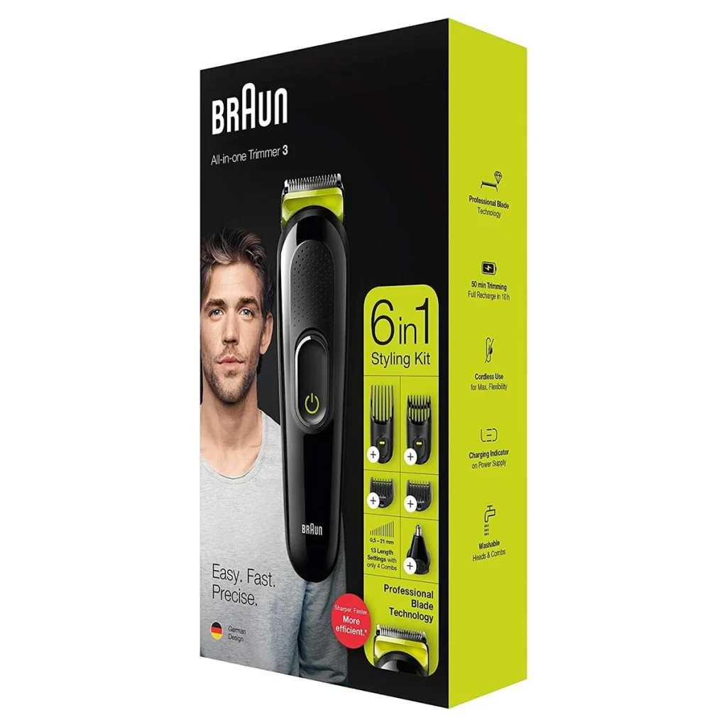 ⁦Tondeuse à barbe Braun 6-en-1 tout-en-un 3 MGK3221 tondeuse à cheveux pour homme⁩ - الصورة ⁦8⁩