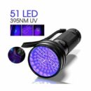 كشاف UV (ضوء فوق بنفسجي) مزود بـ 51 مصباح Lampe Torche UV (Lumière Ultra Violet) à 51 LED - Détecteur de scorpion, monnaie contrefaite