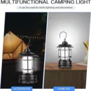 مصباح من طراز قديم المحمولة فانوس التخييم قابل شحن  Lampe rétro lanterne de camping portable chargement USB